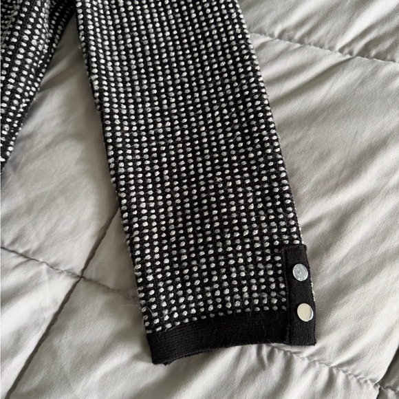 White House Black Market Textured Knit Open Front Jacket Black White Size S - Picture 10 of 16